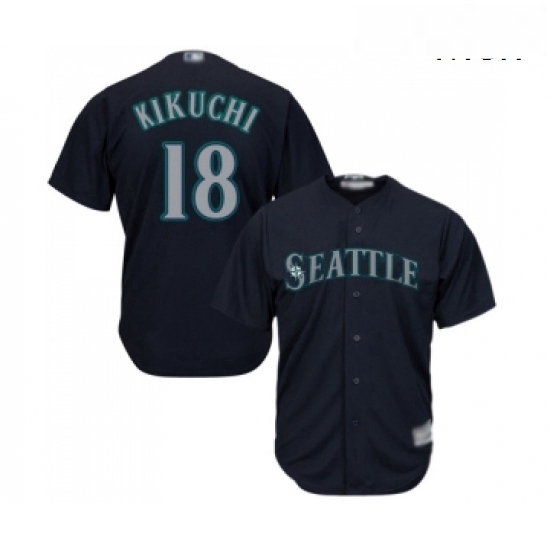 Mens Seattle Mariners 18 Yusei Kikuchi Replica Navy Blue Alternate 2 Cool Base Baseball Jersey Mens Seattle Mariners 18 Yusei Kikuchi Replica Navy Blue Alternate 2 Cool Base Baseball Jersey