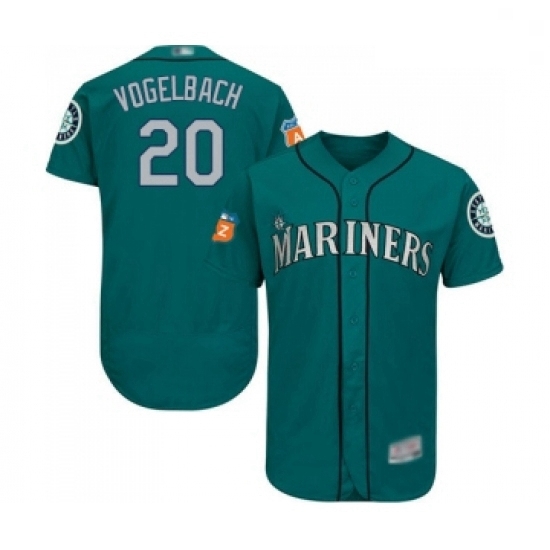 Mens Seattle Mariners 20 Dan Vogelbach Teal Green Alternate Flex Base Authentic Collection Baseball Jersey Mens Seattle Mariners 20 Dan Vogelbach Teal Green Alternate Flex Base Authentic Collection Baseball Jersey
