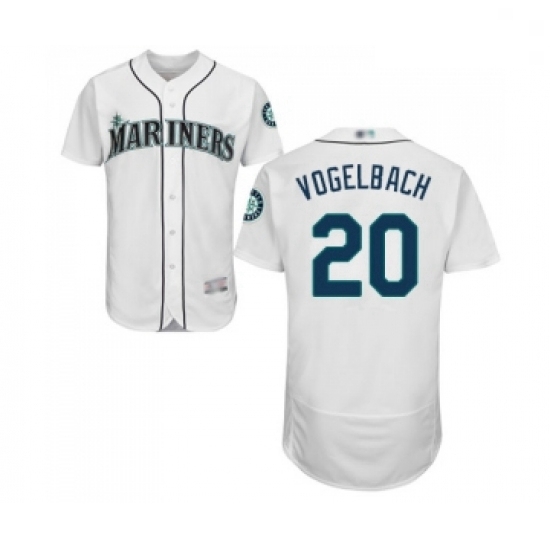 Mens Seattle Mariners 20 Dan Vogelbach White Home Flex Base Authentic Collection Baseball Jersey Mens Seattle Mariners 20 Dan Vogelbach White Home Flex Base Authentic Collection Baseball Jersey