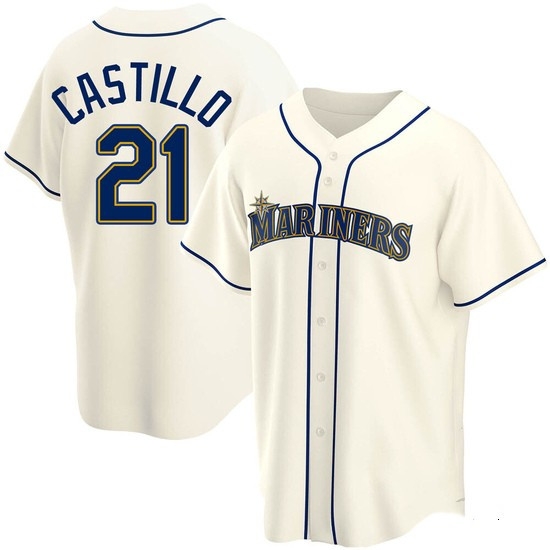 Mens Seattle Mariners 21 Luis Castillo Authentic Cream Alternate Jerseys Mens Seattle Mariners 21 Luis Castillo Authentic Cream Alternate Jerseys