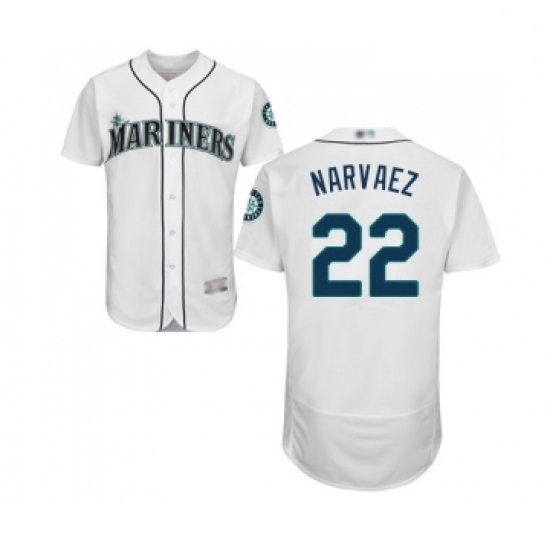 Mens Seattle Mariners 22 Omar Narvaez White Home Flex Base Authentic Collection Baseball Jersey Mens Seattle Mariners 22 Omar Narvaez White Home Flex Base Authentic Collection Baseball Jersey