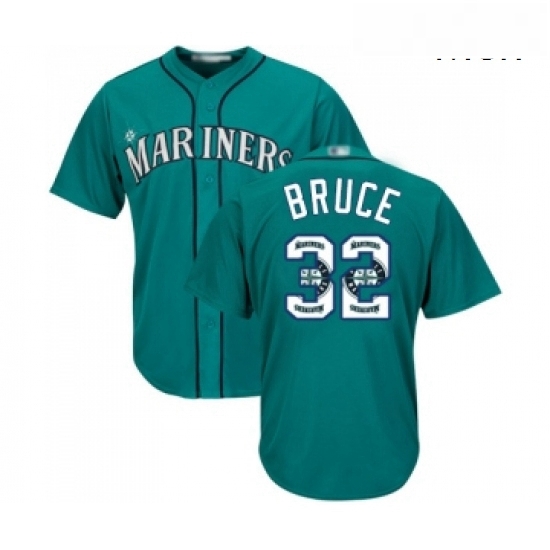 Mens Seattle Mariners 32 Jay Bruce Authentic Teal Green Team Logo Fashion Cool Base Baseball Jersey Mens Seattle Mariners 32 Jay Bruce Authentic Teal Green Team Logo Fashion Cool Base Baseball Jersey