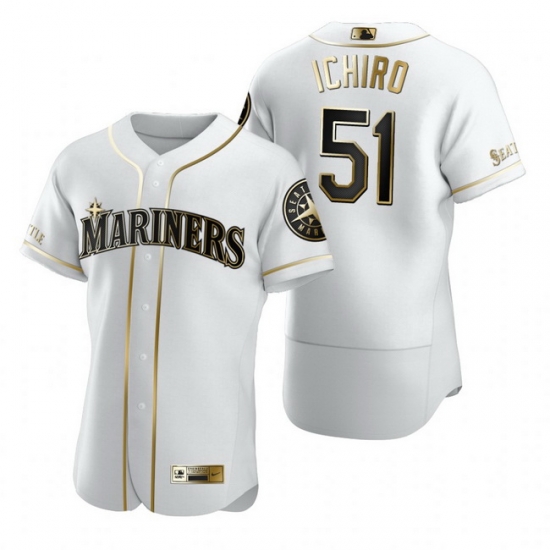 Seattle Mariners 51 Ichiro Suzuki White Nike Mens Authentic Golden Edition MLB Jersey Seattle Mariners 51 Ichiro Suzuki White Nike Mens Authentic Golden Edition MLB Jersey