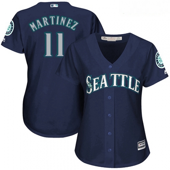 Mariners #11 Edgar Martinez Navy Blue Alternate Women Stitched Baseball Jersey Mariners #11 Edgar Martinez Navy Blue Alternate Women Stitched Baseball Jersey