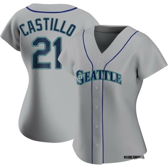 Women Seattle Mariners 21 Luis Castillo Authentic Grey Alternate Jerseys Women Seattle Mariners 21 Luis Castillo Authentic Grey Alternate Jerseys