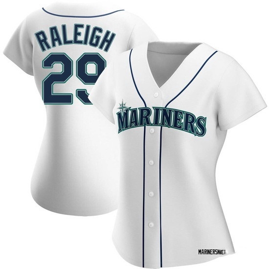 Women Seattle Mariners 29 Cal Raleigh white Authentic Alternate Jerseys Women Seattle Mariners 29 Cal Raleigh white Authentic Alternate Jerseys