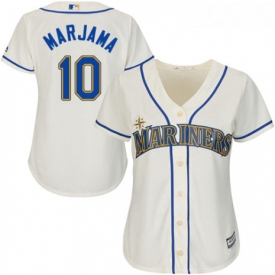 Womens Majestic Seattle Mariners 10 Mike Marjama Authentic Cream Alternate Cool Base MLB Jersey Womens Majestic Seattle Mariners 10 Mike Marjama Authentic Cream Alternate Cool Base MLB Jersey
