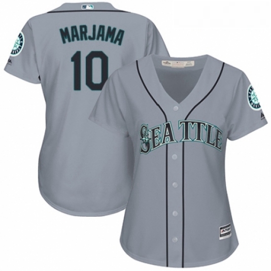 Womens Majestic Seattle Mariners 10 Mike Marjama Authentic Grey Road Cool Base MLB Jersey Womens Majestic Seattle Mariners 10 Mike Marjama Authentic Grey Road Cool Base MLB Jersey