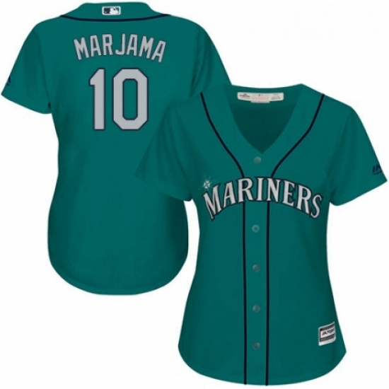 Womens Majestic Seattle Mariners 10 Mike Marjama Replica Teal Green Alternate Cool Base MLB Jersey Womens Majestic Seattle Mariners 10 Mike Marjama Replica Teal Green Alternate Cool Base MLB Jersey