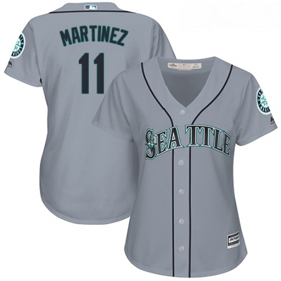 Womens Majestic Seattle Mariners 11 Edgar Martinez Replica Grey Road Cool Base MLB Jersey Womens Majestic Seattle Mariners 11 Edgar Martinez Replica Grey Road Cool Base MLB Jersey