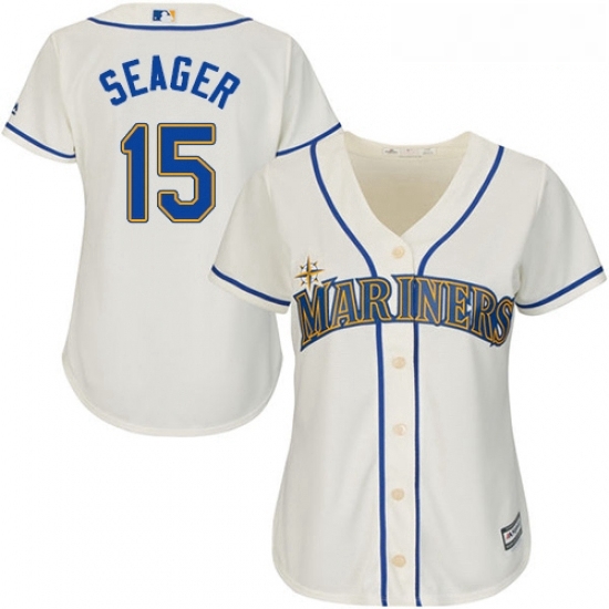 Womens Majestic Seattle Mariners 15 Kyle Seager Authentic Cream Alternate Cool Base MLB Jersey Womens Majestic Seattle Mariners 15 Kyle Seager Authentic Cream Alternate Cool Base MLB Jersey