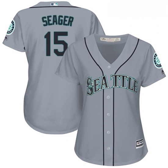 Womens Majestic Seattle Mariners 15 Kyle Seager Replica Grey Road Cool Base MLB Jersey Womens Majestic Seattle Mariners 15 Kyle Seager Replica Grey Road Cool Base MLB Jersey
