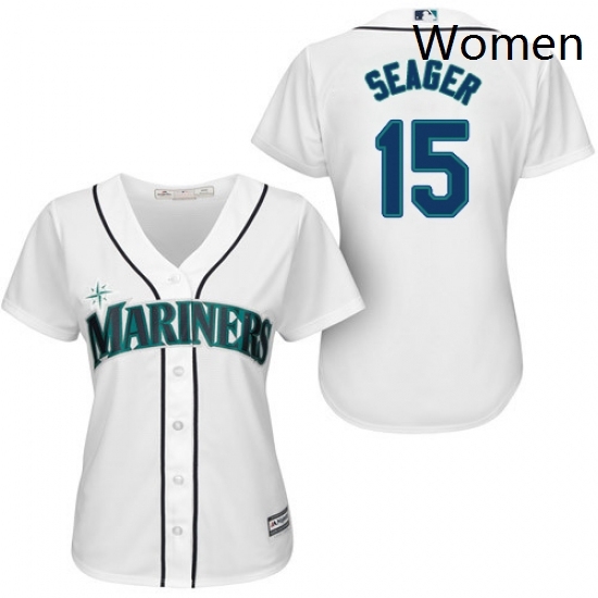 Womens Majestic Seattle Mariners 15 Kyle Seager Replica White Home Cool Base MLB Jersey Womens Majestic Seattle Mariners 15 Kyle Seager Replica White Home Cool Base MLB Jersey