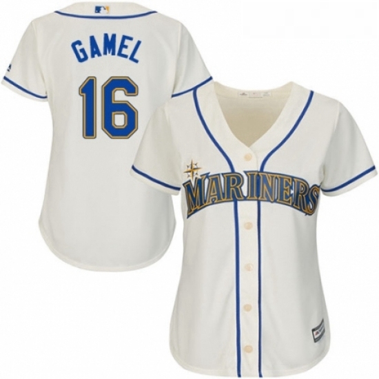 Womens Majestic Seattle Mariners 16 Ben Gamel Replica Cream Alternate Cool Base MLB Jersey Womens Majestic Seattle Mariners 16 Ben Gamel Replica Cream Alternate Cool Base MLB Jersey