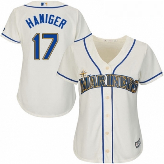 Womens Majestic Seattle Mariners 17 Mitch Haniger Replica Cream Alternate Cool Base MLB Jersey Womens Majestic Seattle Mariners 17 Mitch Haniger Replica Cream Alternate Cool Base MLB Jersey