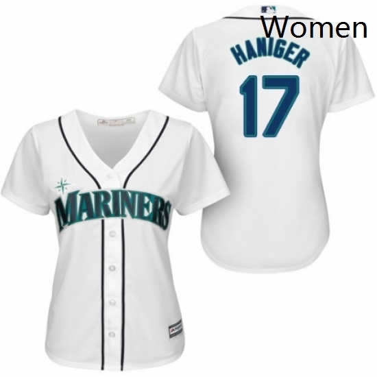 Womens Majestic Seattle Mariners 17 Mitch Haniger Replica White Home Cool Base MLB Jersey 