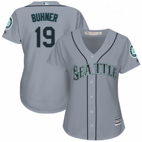 Womens Majestic Seattle Mariners 19 Jay Buhner Replica Grey Road Cool Base MLB Jersey Womens Majestic Seattle Mariners 19 Jay Buhner Replica Grey Road Cool Base MLB Jersey