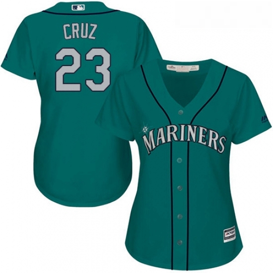 Womens Majestic Seattle Mariners 23 Nelson Cruz Replica Teal Green Alternate Cool Base MLB Jersey Womens Majestic Seattle Mariners 23 Nelson Cruz Replica Teal Green Alternate Cool Base MLB Jersey