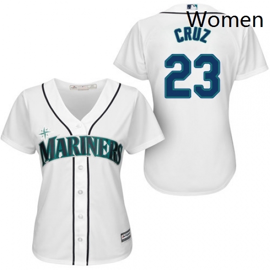 Womens Majestic Seattle Mariners 23 Nelson Cruz Replica White Home Cool Base MLB Jersey Womens Majestic Seattle Mariners 23 Nelson Cruz Replica White Home Cool Base MLB Jersey