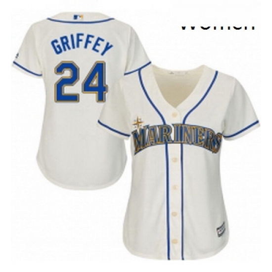 Womens Majestic Seattle Mariners 24 Ken Griffey Authentic Cream Alternate Cool Base MLB Jersey Womens Majestic Seattle Mariners 24 Ken Griffey Authentic Cream Alternate Cool Base MLB Jersey
