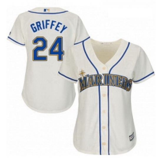 Womens Majestic Seattle Mariners 24 Ken Griffey Replica Cream Alternate Cool Base MLB Jersey Womens Majestic Seattle Mariners 24 Ken Griffey Replica Cream Alternate Cool Base MLB Jersey