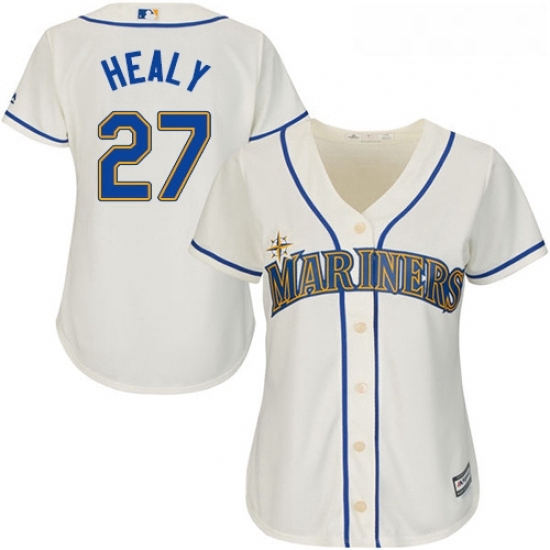 Womens Majestic Seattle Mariners 27 Ryon Healy Authentic Cream Alternate Cool Base MLB Jersey Womens Majestic Seattle Mariners 27 Ryon Healy Authentic Cream Alternate Cool Base MLB Jersey