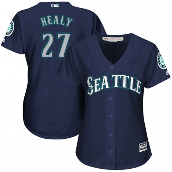 Womens Majestic Seattle Mariners 27 Ryon Healy Replica Navy Blue Alternate 2 Cool Base MLB Jersey Womens Majestic Seattle Mariners 27 Ryon Healy Replica Navy Blue Alternate 2 Cool Base MLB Jersey