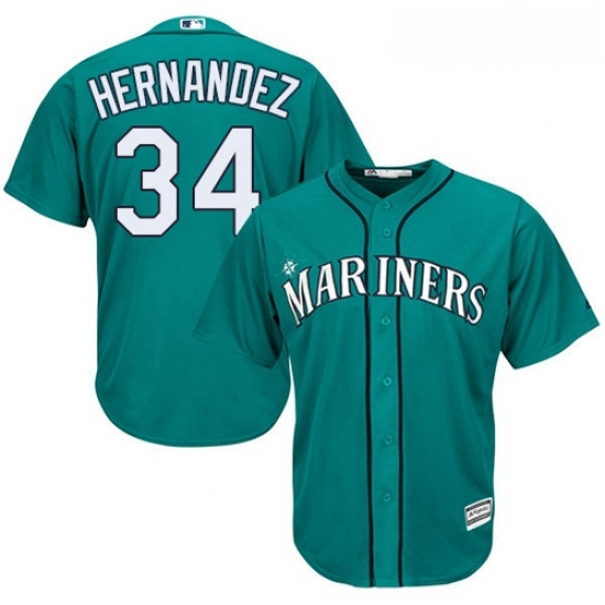 Womens Majestic Seattle Mariners 34 Felix Hernandez Replica Teal Green Alternate Cool Base MLB Jersey Womens Majestic Seattle Mariners 34 Felix Hernandez Replica Teal Green Alternate Cool Base MLB Jersey
