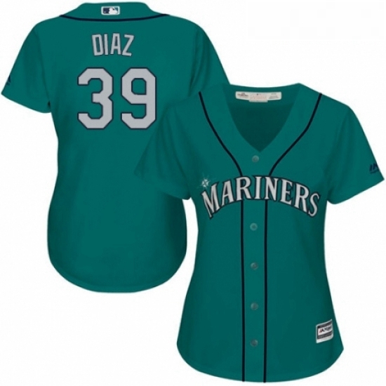 Womens Majestic Seattle Mariners 39 Edwin Diaz Replica Teal Green Alternate Cool Base MLB Jersey Womens Majestic Seattle Mariners 39 Edwin Diaz Replica Teal Green Alternate Cool Base MLB Jersey