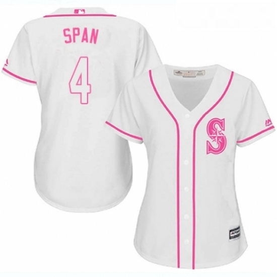 Womens Majestic Seattle Mariners 4 Denard Span Replica White Fashion Cool Base MLB Jersey Womens Majestic Seattle Mariners 4 Denard Span Replica White Fashion Cool Base MLB Jersey