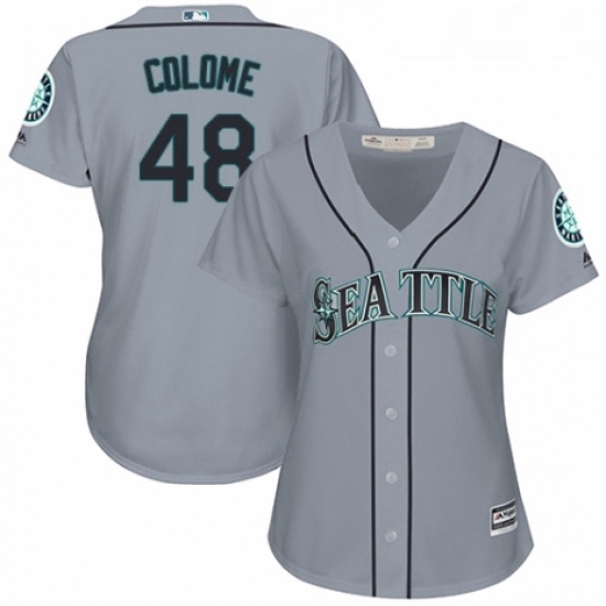 Womens Majestic Seattle Mariners 48 Alex Colome Authentic Grey Road Cool Base MLB Jersey Womens Majestic Seattle Mariners 48 Alex Colome Authentic Grey Road Cool Base MLB Jersey