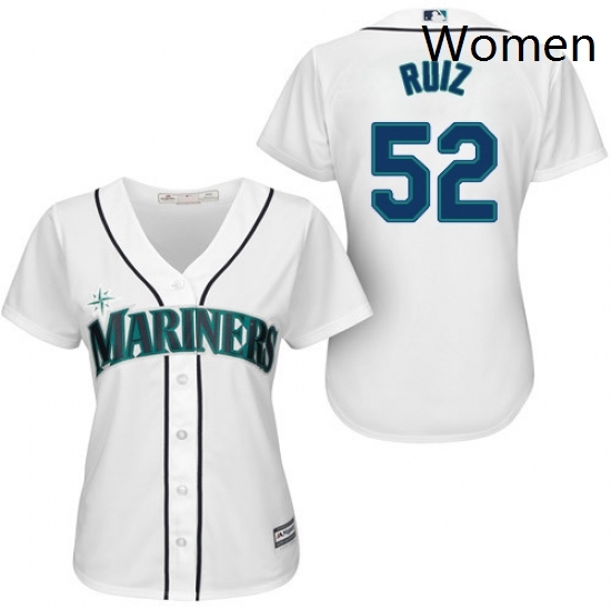 Womens Majestic Seattle Mariners 52 Carlos Ruiz Replica White Home Cool Base MLB Jersey Womens Majestic Seattle Mariners 52 Carlos Ruiz Replica White Home Cool Base MLB Jersey