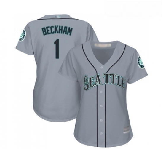 Womens Seattle Mariners 1 Tim Beckham Replica Grey Road Cool Base Baseball Jersey Womens Seattle Mariners 1 Tim Beckham Replica Grey Road Cool Base Baseball Jersey