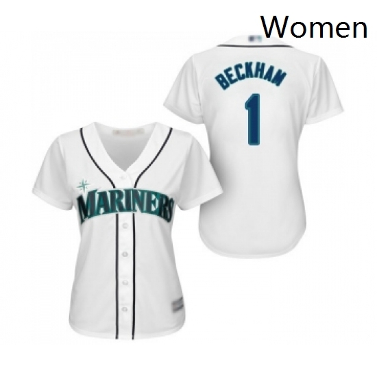 Womens Seattle Mariners 1 Tim Beckham Replica White Home Cool Base Baseball Jersey Womens Seattle Mariners 1 Tim Beckham Replica White Home Cool Base Baseball Jersey