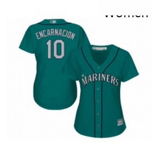 Womens Seattle Mariners 10 Edwin Encarnacion Replica Teal Green Alternate Cool Base Baseball Jersey Womens Seattle Mariners 10 Edwin Encarnacion Replica Teal Green Alternate Cool Base Baseball Jersey