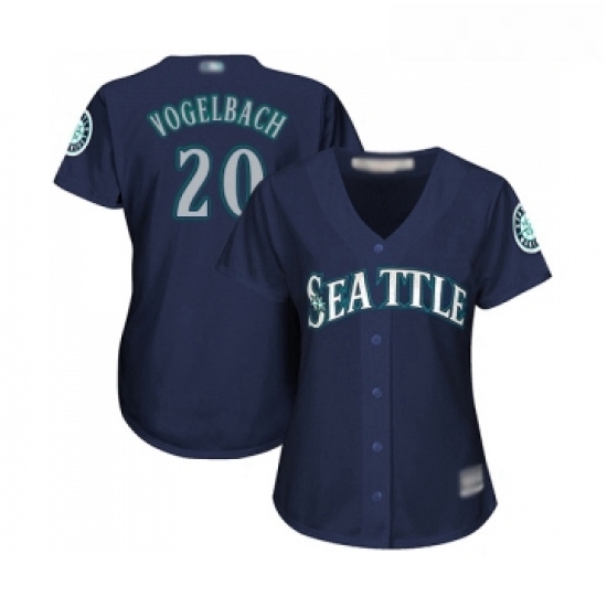 Womens Seattle Mariners 20 Dan Vogelbach Replica Navy Blue Alternate 2 Cool Base Baseball Jersey Womens Seattle Mariners 20 Dan Vogelbach Replica Navy Blue Alternate 2 Cool Base Baseball Jersey