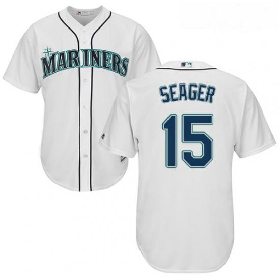 Youth Majestic Seattle Mariners 15 Kyle Seager Replica White Home Cool Base MLB Jersey Youth Majestic Seattle Mariners 15 Kyle Seager Replica White Home Cool Base MLB Jersey