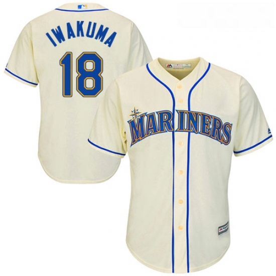 Youth Majestic Seattle Mariners 18 Hisashi Iwakuma Authentic Cream Alternate Cool Base MLB Jersey Youth Majestic Seattle Mariners 18 Hisashi Iwakuma Authentic Cream Alternate Cool Base MLB Jersey