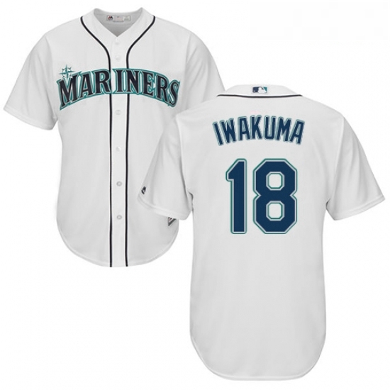 Youth Majestic Seattle Mariners 18 Hisashi Iwakuma Replica White Home Cool Base MLB Jersey Youth Majestic Seattle Mariners 18 Hisashi Iwakuma Replica White Home Cool Base MLB Jersey