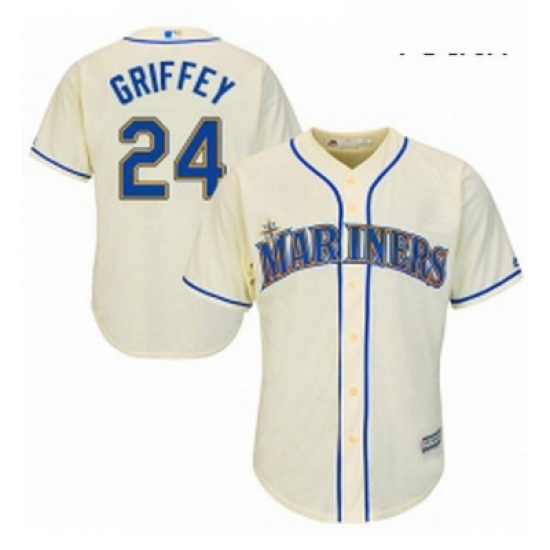 Youth Majestic Seattle Mariners 24 Ken Griffey Authentic Cream Alternate Cool Base MLB Jersey Youth Majestic Seattle Mariners 24 Ken Griffey Authentic Cream Alternate Cool Base MLB Jersey