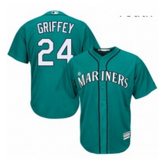 Youth Majestic Seattle Mariners 24 Ken Griffey Replica Teal Green Alternate Cool Base MLB Jersey Youth Majestic Seattle Mariners 24 Ken Griffey Replica Teal Green Alternate Cool Base MLB Jersey