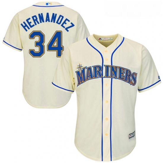 Youth Majestic Seattle Mariners 34 Felix Hernandez Authentic Cream Alternate Cool Base MLB Jersey Youth Majestic Seattle Mariners 34 Felix Hernandez Authentic Cream Alternate Cool Base MLB Jersey