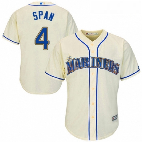 Youth Majestic Seattle Mariners 4 Denard Span Authentic Cream Alternate Cool Base MLB Jersey Youth Majestic Seattle Mariners 4 Denard Span Authentic Cream Alternate Cool Base MLB Jersey