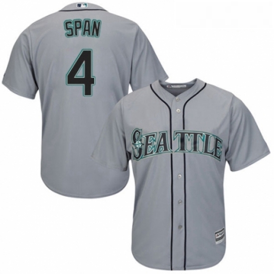 Youth Majestic Seattle Mariners 4 Denard Span Replica Grey Road Cool Base MLB Jersey Youth Majestic Seattle Mariners 4 Denard Span Replica Grey Road Cool Base MLB Jersey
