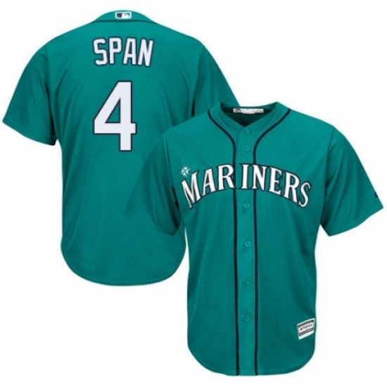 Youth Majestic Seattle Mariners 4 Denard Span Replica Teal Green Alternate Cool Base MLB Jersey Youth Majestic Seattle Mariners 4 Denard Span Replica Teal Green Alternate Cool Base MLB Jersey