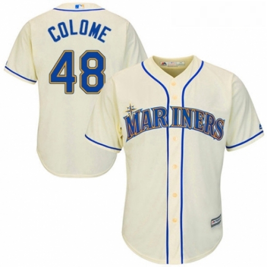 Youth Majestic Seattle Mariners 48 Alex Colome Replica Cream Alternate Cool Base MLB Jersey Youth Majestic Seattle Mariners 48 Alex Colome Replica Cream Alternate Cool Base MLB Jersey