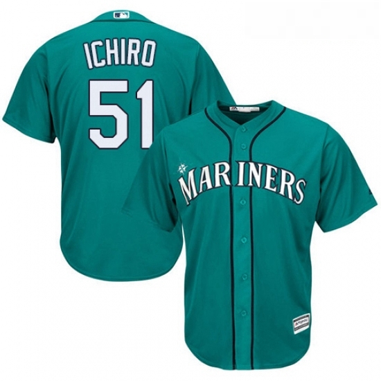 Youth Majestic Seattle Mariners 51 Ichiro Suzuki Authentic Teal Green Alternate Cool Base MLB Jersey Youth Majestic Seattle Mariners 51 Ichiro Suzuki Authentic Teal Green Alternate Cool Base MLB Jersey