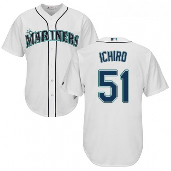 Youth Majestic Seattle Mariners 51 Ichiro Suzuki Replica White Home Cool Base MLB Jersey Youth Majestic Seattle Mariners 51 Ichiro Suzuki Replica White Home Cool Base MLB Jersey