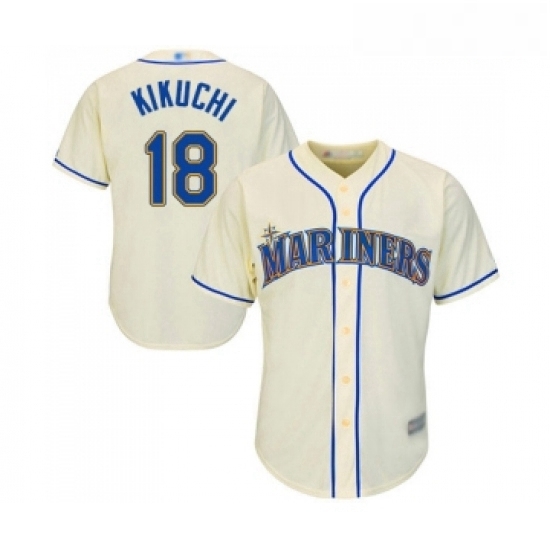 Youth Seattle Mariners 18 Yusei Kikuchi Replica Cream Alternate Cool Base Baseball Jersey Youth Seattle Mariners 18 Yusei Kikuchi Replica Cream Alternate Cool Base Baseball Jersey