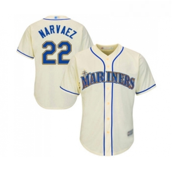 Youth Seattle Mariners 22 Omar Narvaez Replica Cream Alternate Cool Base Baseball Jersey Youth Seattle Mariners 22 Omar Narvaez Replica Cream Alternate Cool Base Baseball Jersey